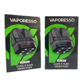 Vaporesso Luxe X replacement pod 5ml juice capacity with different ohms for salt nicotine to freebase, depends on choice.